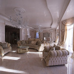 murano glass chandelieri in a living room