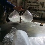 Light sculptures: Murano glass lamp Naga