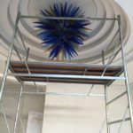 Hand blown glass light fixture ghirigori