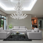 Fresco Venetian glass chandelier interior design