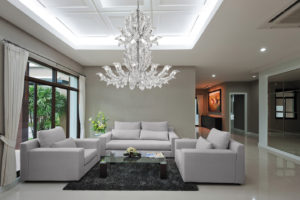 Fresco Venetian glass chandelier interior design