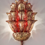 Fresco wall lamp Murano glass light sculpture