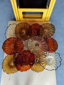 Blown glass ceiling light