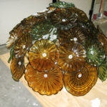 Blown glass light sculptures