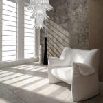 Murano italian glass - Modern Luxury Loft Interior with white chair