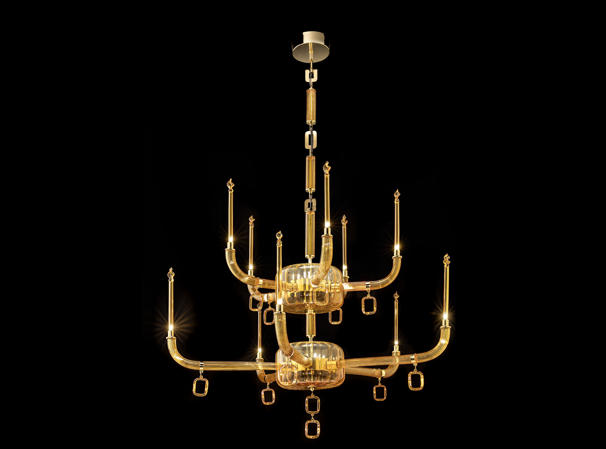 Custom Venetian glass chandelier